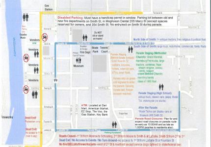 4th of July Parade Route and Staging Locations